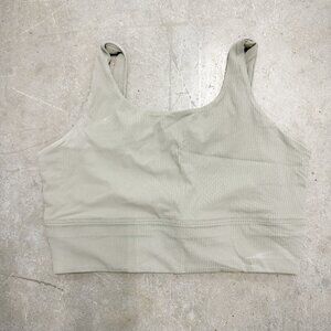 LIKE NEW! Nike Zenvy Rib Sports Bra - Light Army Green - Women's Size Large